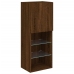Muebles TV pared con LED 5 pzas madera ingeniería marrón roble