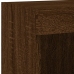 Muebles TV pared con LED 5 pzas madera ingeniería marrón roble
