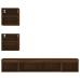 Muebles TV pared con LED 5 pzas madera ingeniería marrón roble