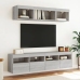 vidaXL Muebles TV pared con LED 5 pzas madera ingeniería gris Sonoma