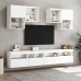 Mueble de pared de TV con luces LED 6 piezas blanco