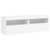 Mueble de pared de TV con luces LED 8 piezas blanco