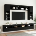 Mueble de pared de TV con luces LED 8 piezas negro