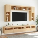 Muebles de TV de pared con luces LED 8 piezas roble sonoma