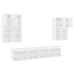 Muebles de TV de pared con luces LED 7 piezas blanco