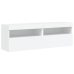 Mueble de pared de TV con luces LED 7 piezas blanco