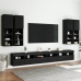 Mueble de pared de TV con luces LED 7 piezas negro