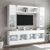 Muebles de pared de TV con luces LED 6 piezas blanco