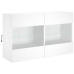 Muebles de pared de TV con luces LED 6 piezas blanco