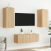 Muebles TV pared con LED 4 pzas madera ingeniería roble Sonoma