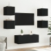 Muebles de TV de pared con LED 6 pzas madera ingeniería negro