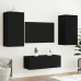 Muebles de TV de pared con LED 4 pzas madera ingeniería negro