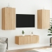 Muebles TV pared con LED 4 pzas madera ingeniería roble Sonoma