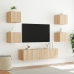 Muebles TV pared con LED 6 pzas madera ingeniería roble Sonoma