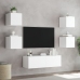 Muebles de TV de pared con luces LED 5 piezas blanco