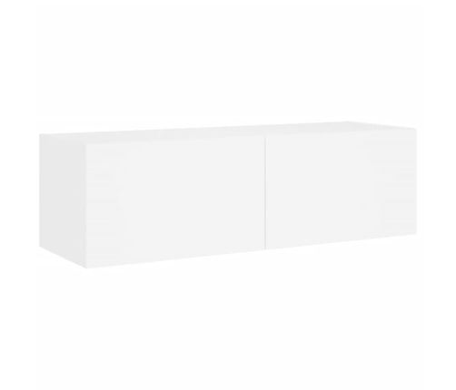 Muebles de TV de pared con luces LED 5 piezas blanco