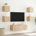 Muebles de TV de pared con luces LED 5 piezas roble Sonoma