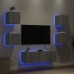 Muebles de TV de pared con luces LED 5 piezas gris Sonoma