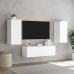 vidaXL Muebles de TV de pared con luces LED 3 piezas blanco