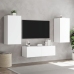 Muebles de TV de pared con luces LED 3 piezas blanco