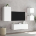 Muebles de TV de pared con luces LED 4 piezas blanco