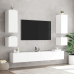 Muebles de TV de pared con luces LED 6 piezas blanco