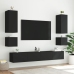 Muebles de TV de pared con luces LED 6 piezas negro