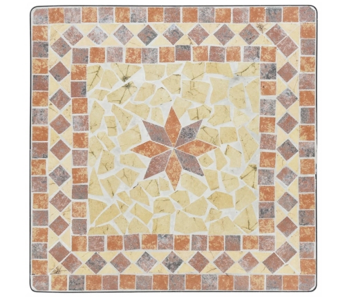 Mesa de bistró de mosaico cerámica terracota 60x60x74 cm