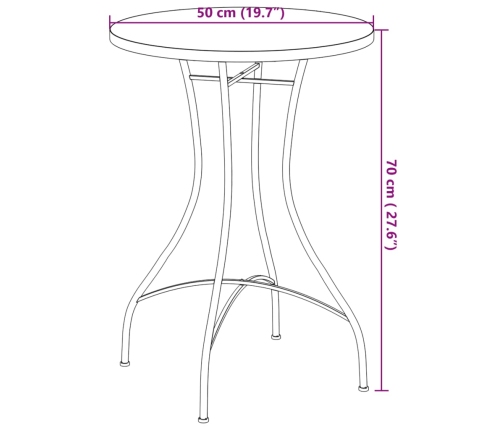 Mesa de bistró de mosaico cerámica terracota Ø50x70 cm