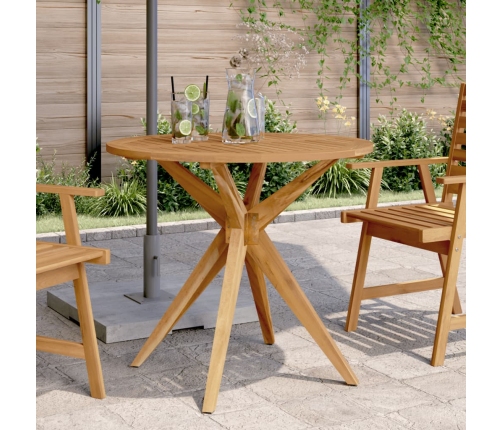 Mesa de jardín redonda madera maciza de acacia Ø85x75 cm