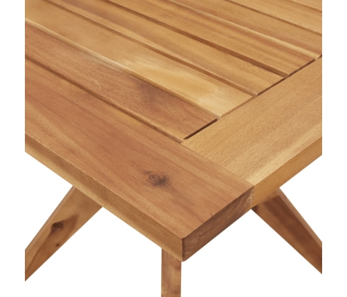 Mesa de jardín cuadrada madera maciza de acacia 85x85x75 cm