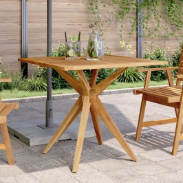 Mesa de jardín cuadrada madera maciza de acacia 85x85x75 cm