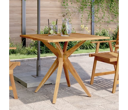 Mesa de jardín cuadrada madera maciza de acacia 85x85x75 cm