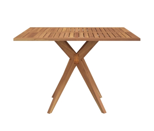 Mesa de jardín cuadrada madera maciza de acacia 110x110x75 cm