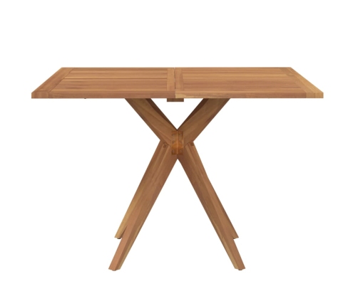 Mesa de jardín cuadrada madera maciza de acacia 110x110x75 cm