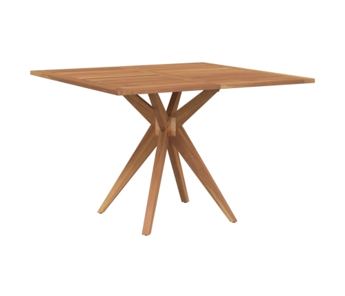 Mesa de jardín cuadrada madera maciza de acacia 110x110x75 cm