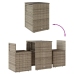 Sillas y mesita de jardín 3 piezas ratán sintético cojín beige