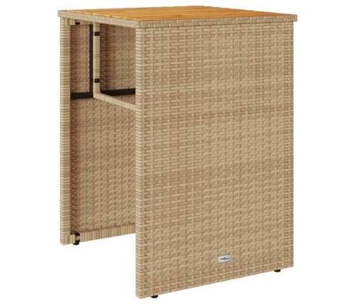 Sillas y mesita de jardín 3 piezas ratán sintético cojín beige