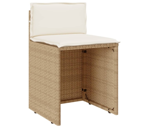 Sillas y mesita de jardín 3 piezas ratán sintético cojín beige