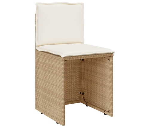 Sillas y mesita de jardín 3 piezas ratán sintético cojín beige