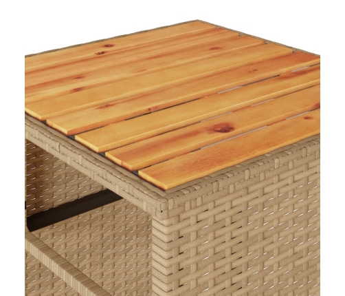 Sillas y mesita de jardín 3 piezas ratán sintético cojín beige