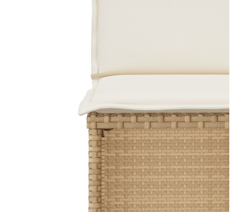 Sillas y mesita de jardín 3 piezas ratán sintético cojín beige