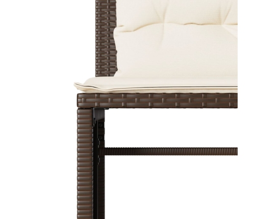 Set de sofás de jardín 4 pzas y cojines ratán sintético marrón