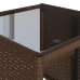 Set de sofás de jardín 4 pzas y cojines ratán sintético marrón
