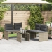 Set de sofás de jardín 4 pzas y cojines ratán sintético gris