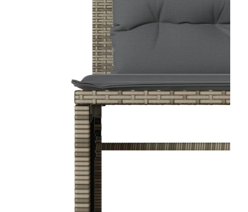 Set de sofás de jardín 4 pzas y cojines ratán sintético gris