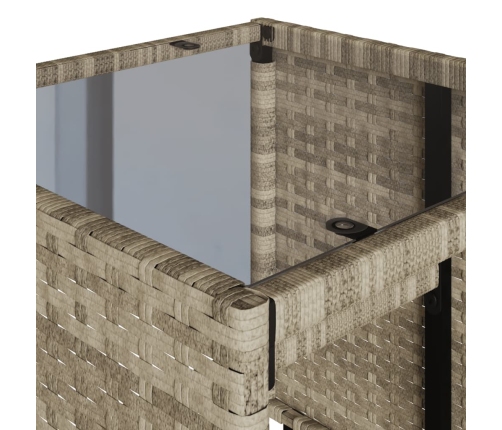 Set de sofás de jardín 4 pzas y cojines ratán sintético gris