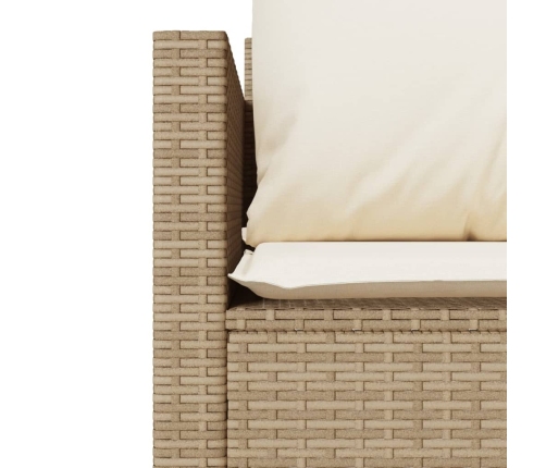 Sillas y mesita de jardín 3 piezas ratán sintético cojín beige