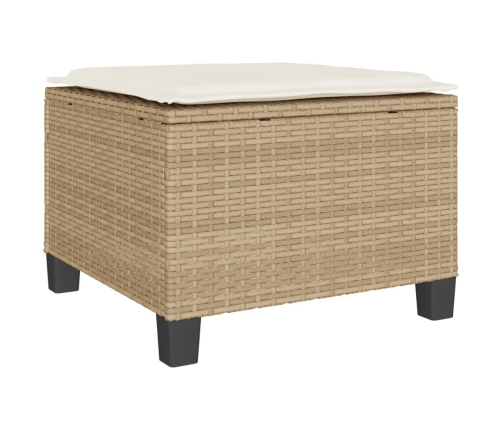 Sillas y mesita de jardín 3 piezas ratán sintético cojín beige