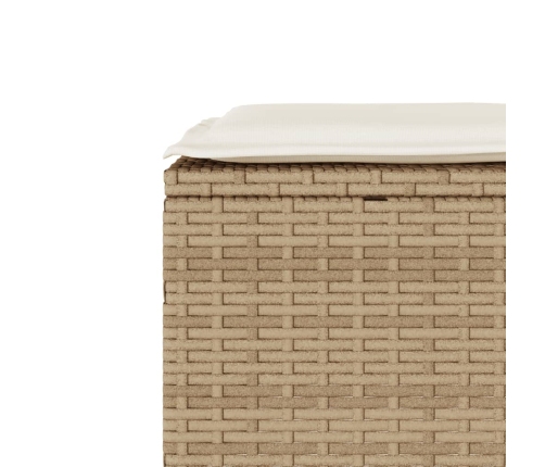 Sillas y mesita de jardín 3 piezas ratán sintético cojín beige